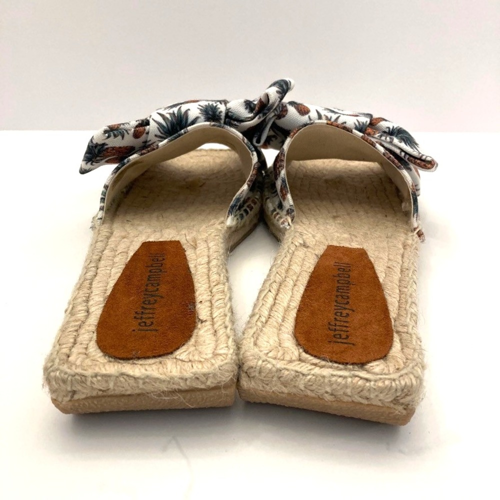 Jeffrey Campbell Estela Pineapple Espadrille Slides Womens 8 NWOT Bow Fabric - Picture 7 of 10